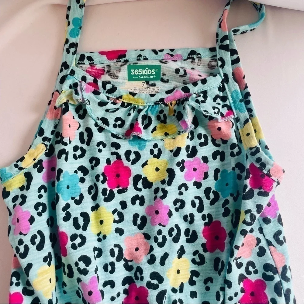 Garanimals Girls Romper Leopard Flowers Graphics Excellent Condition Size 7